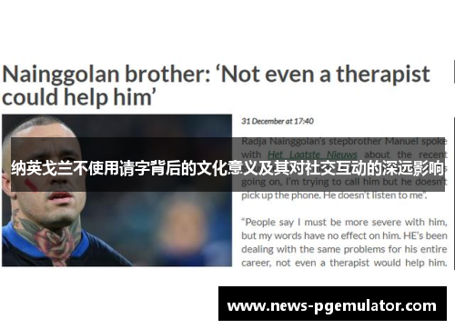 纳英戈兰不使用请字背后的文化意义及其对社交互动的深远影响 纳英戈兰不使用请字背后的文化意义及其对社交互动的深远影响